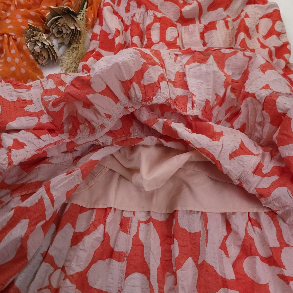 Nordstrom Christina Martinez Red & White Tie-Shoulder Sundress Sz M - Picture 4 of 11